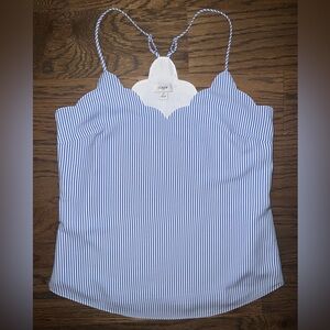 J.Crew Factory scalloped striped cami top